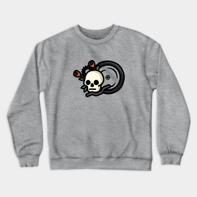 RIP Fixed Gear Bike Skull Crewneck Sweatshirt by imotvoksim